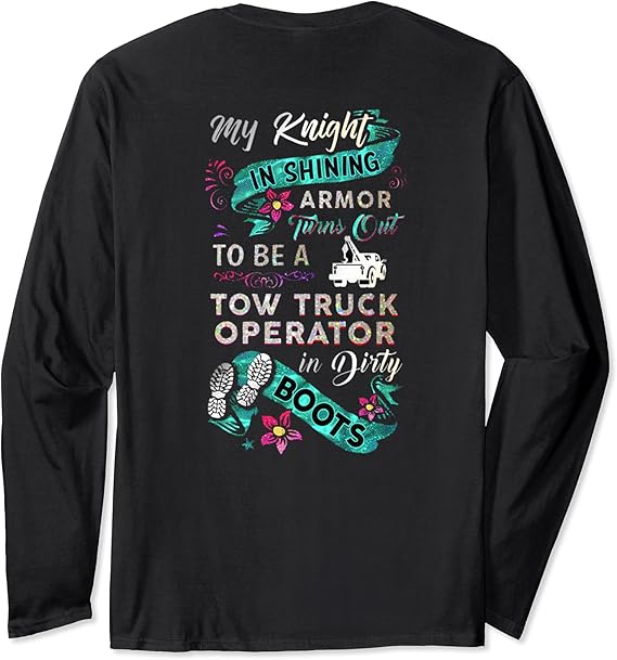 Amazon.com: Cute Tow Truck Operator's Lady Long Sleeve T-Shirt: Clothing